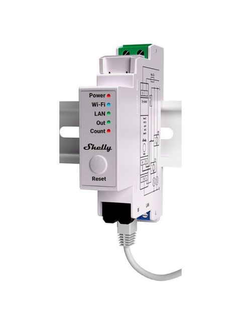 Shelly - Szyna DIN - "Pro EM 50A" - licznik energii elektrycznej - w zestawie 2x 50A funkcja pomiaru terminali - WLAN - LAN Shelly - Szyna DIN - "Pro EM 50A" - licznik energii elektrycznej - w zestawie 2x 50A funkcja pomiaru terminali - WLAN - LAN
