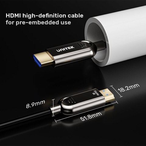 Kabel optyczny HDMI 2.1 AOC Unitek C11085GY01-30M