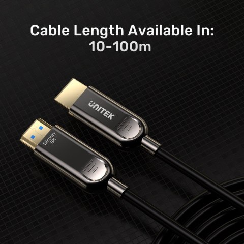 Kabel optyczny HDMI 2.1 AOC Unitek C11085GY01-30M