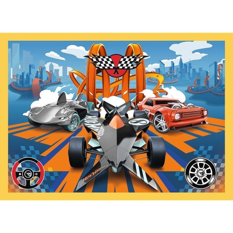 Puzzle 4w1 Hot Wheels pojazdy Puzzle 4w1 Hot Wheels pojazdy