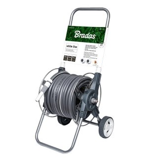 Bęben na wąż ogrodowy zestaw 30mb 1/2" na kołach White Silver Plus karta
