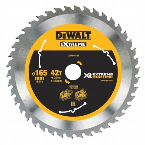 DeWALT DT99561-QZ ostrze do piły tarczowej 16,5 cm 1 szt. DeWALT DT99561-QZ ostrze do piły tarczowej 16,5 cm 1 szt.