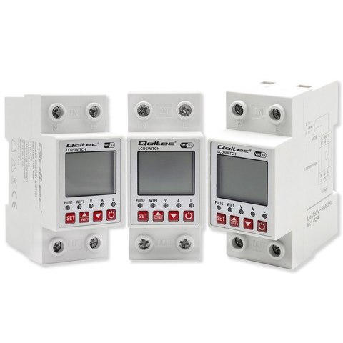 Przekaźnik 63A na szynę DIN z licznikiem energii elektrycznej | Timer | Tuya | Wi-Fi | LED Przekaźnik 63A na szynę DIN z licznikiem energii elektrycznej | Timer | Tuya | Wi-Fi | LED