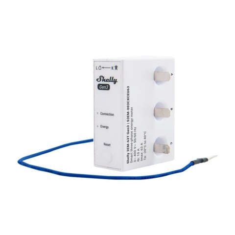 Miernik energii 1/3-kanałowy WiFi Shelly 3EM-63T Gen3 (płaski zacisk)