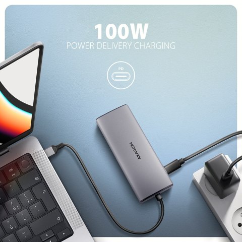 Axagon HMC-6G2L stacja dokująca Przewodowa USB 3.2 Gen 2 (3.1 Gen 2) Type-C Aluminium