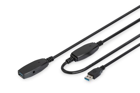 Kabel przedłużający USB 3.0 SuperSpeed 15mTyp USB A/USB A M/Ż aktywny czarny 15m Kabel przedłużający USB 3.0 SuperSpeed 15mTyp USB A/USB A M/Ż aktywny czarny 15m
