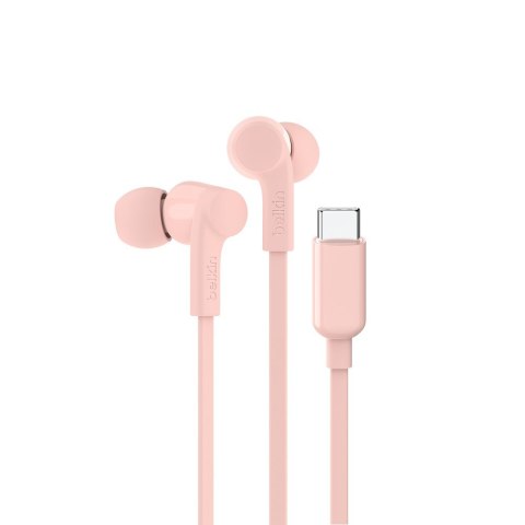BELKIN SŁUCHAWKI PRZEWODOWE DOUSZNE USB-C, RÓŻOWE