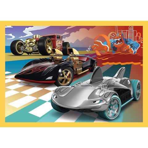 Puzzle 4w1 Hot Wheels pojazdy Puzzle 4w1 Hot Wheels pojazdy