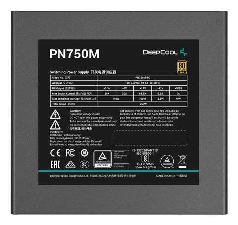 DeepCool PN750M moduł zasilaczy 750 W 20+4 pin ATX ATX Czarny