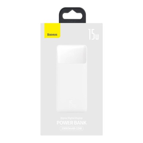 Powerbank Baseus Bipow 20000mAh, 2xUSB, USB-C, 15W (biały)