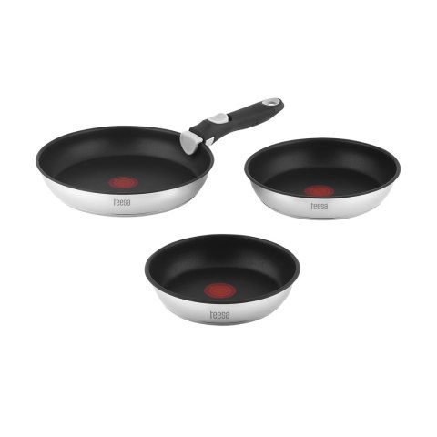 Zestaw patelni z odłączaną rączką 22cm , 24cm 28 cm TEESA FRYING PANS SINGLE HAND Zestaw patelni z odłączaną rączką 22cm , 24cm 28 cm TEESA FRYING PANS SINGLE HAND