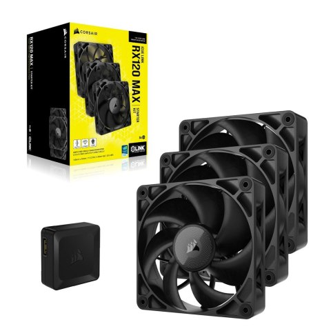 Zestaw 3 wentylatorów CORSAIR LĂĽfter 120*120*25 iCUE Link RX120 MAX Triple Kit Zestaw 3 wentylatorów CORSAIR LĂĽfter 120*120*25 iCUE Link RX120 MAX Triple Kit