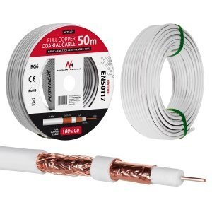 Maclean MCTV-472 kabel koncentryczny RG-6/U 100 m Biały Maclean MCTV-472 kabel koncentryczny RG-6/U 100 m Biały