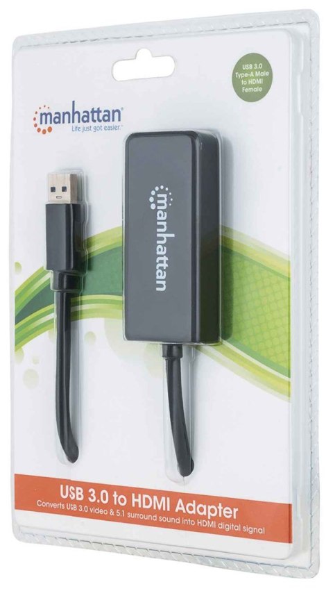 Manhattan 152259 zewnętrzna karta graficzna usb Czarny