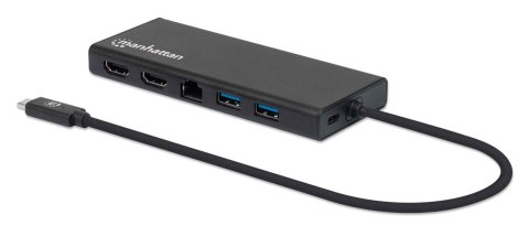 Manhattan 152747 stacja dokująca USB Type-C Czarny Manhattan 152747 stacja dokująca USB Type-C Czarny