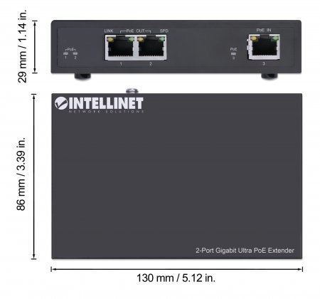Intellinet 561600 przedłużacz sieciowy Nadajnik sieciowy Czarny 10, 100, 1000 Mbit/s Intellinet 561600 przedłużacz sieciowy Nadajnik sieciowy Czarny 10, 100, 1000 Mbit/s