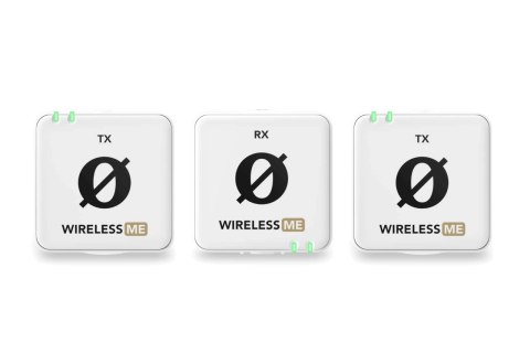 RODE Wireless ME Dual White - kompaktowy bezprzewodowy system mikrofonowy z dwoma nadajnikami do nagrywania dwukanałowego RODE Wireless ME Dual White - kompaktowy bezprzewodowy system mikrofonowy z dwoma nadajnikami do nagrywania dwukanałowego