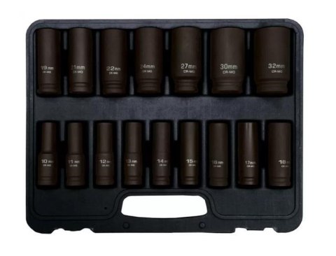 ADLER NASADKI UDAROWE DŁUGIE 16szt 1/2" 10-32mm ADLER NASADKI UDAROWE DŁUGIE 16szt 1/2" 10-32mm