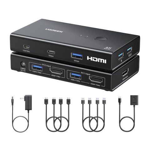 Przełącznik Switch KVM UGREEN AK502 2w1 HDMI 2.0 Przełącznik Switch KVM UGREEN AK502 2w1 HDMI 2.0