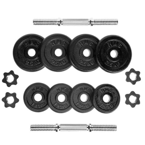 SZTANGIELKI W WALIZCE HMS ST20 (17-59-101) 2x 10 KG