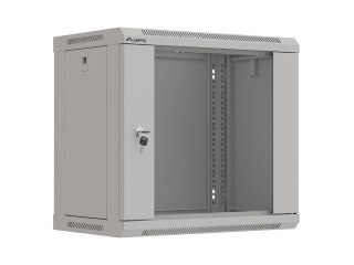 Szafa instalacyjna rack wisząca 19" 9U 540x350 szara drzwi przeszklone LANBERG (FLAT PACK)