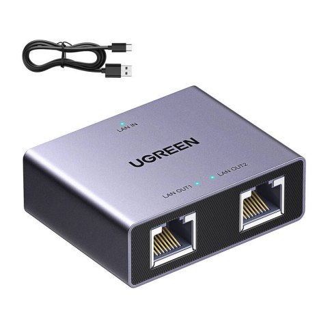 Adapter rozgałęźnik Ethernet Ugreen NW301 (1x2) Adapter rozgałęźnik Ethernet Ugreen NW301 (1x2)