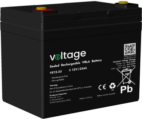 Akumulator AGM Voltage 12V 33Ah VE12-33 Akumulator AGM Voltage 12V 33Ah VE12-33