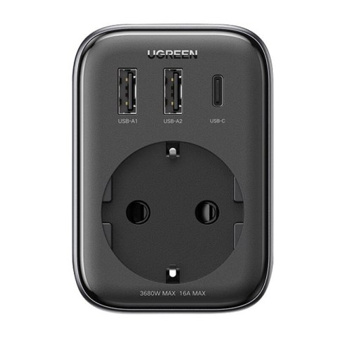 Ładowarka sieciowa z gniazdem AC, 2x USB, USB-C Ugreen CD314, 30W (czarna) Ładowarka sieciowa z gniazdem AC, 2x USB, USB-C Ugreen CD314, 30W (czarna)