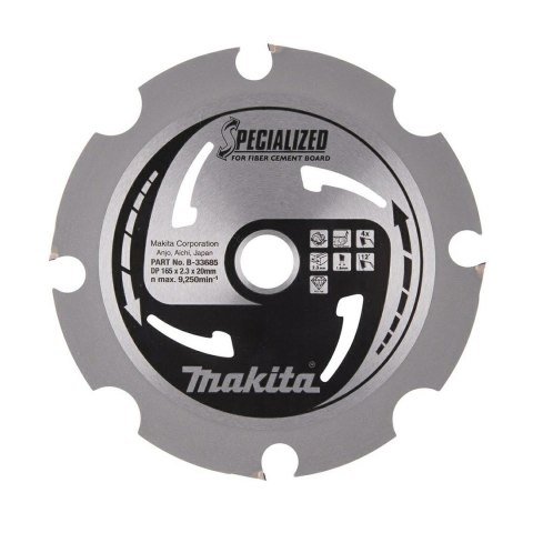 MAKITA PIŁA TARCZOWA 165x20x4z SPECJALIZED PŁYTY WŁÓKNOWO-CEMENTOWE MAKITA PIŁA TARCZOWA 165x20x4z SPECJALIZED PŁYTY WŁÓKNOWO-CEMENTOWE