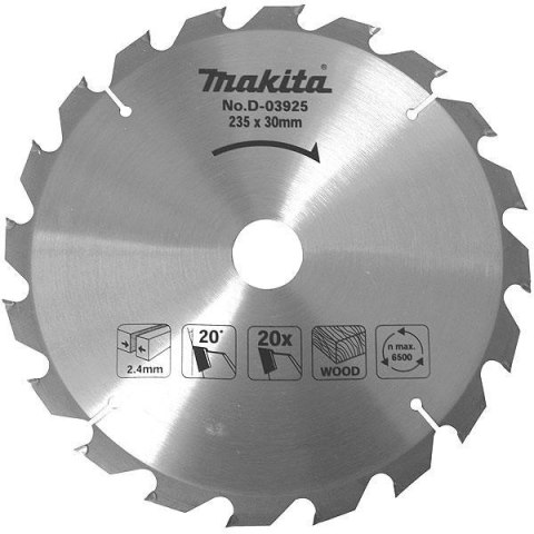 Makita ostrze do piły tarczowej D-03931 23,5 cm 1 szt. Makita ostrze do piły tarczowej D-03931 23,5 cm 1 szt.