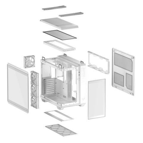 Obudowa Asus TUF GAMING GT502 HORIZON TG ARGB WHITE