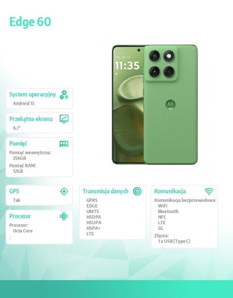 Smartfon Edge 60 12/256GB Shamrock-Green Smartfon Edge 60 12/256GB Shamrock-Green