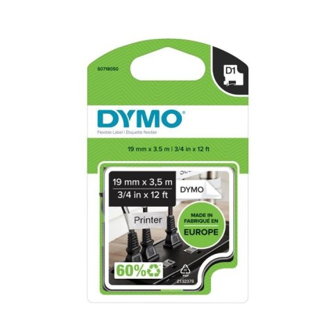 DYMO D1 - Durable Etykiety -Czarno na białym - 19mm x 5.5m