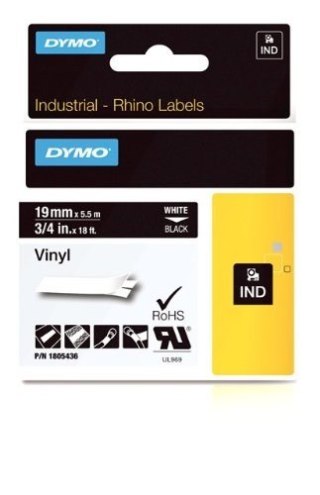 Dymo 1805436 Winylowa 19mmx5,5m biały/czarny
