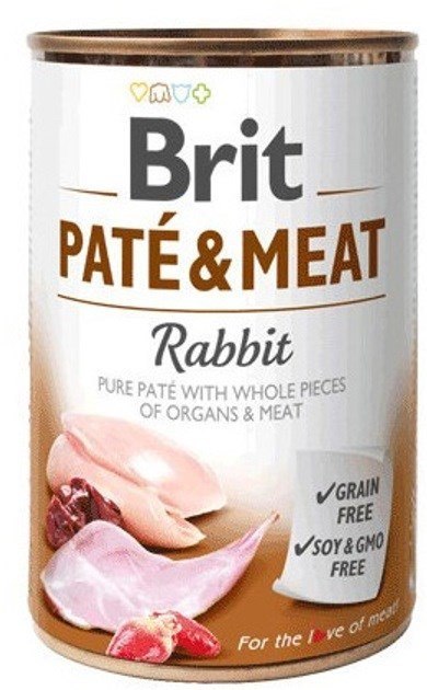 Karma BRIT PATÉ & MEAT z królikiem - mokra karma dla psa 400g Karma BRIT PATÉ & MEAT z królikiem - mokra karma dla psa 400g