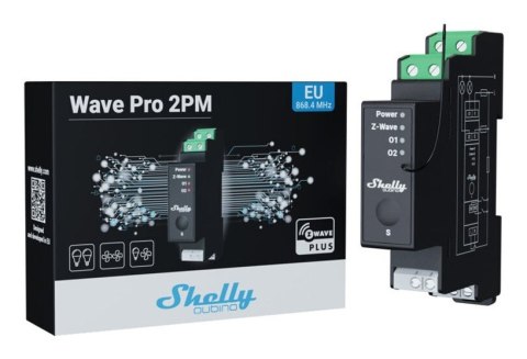 Shelly Qubino Wave Pro 2PM? przekaźnik zasilający Czarny Shelly Qubino Wave Pro 2PM? przekaźnik zasilający Czarny