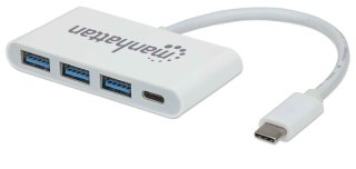 Manhattan 163552 huby i koncentratory USB 3.2 Gen 1 (3.1 Gen 1) Type-C 5000 Mbit/s Biały