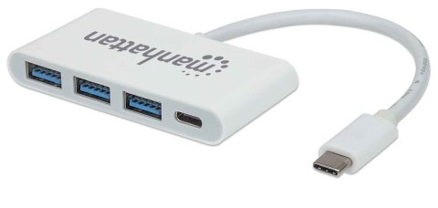 Manhattan 163552 huby i koncentratory USB 3.2 Gen 1 (3.1 Gen 1) Type-C 5000 Mbit/s Biały
