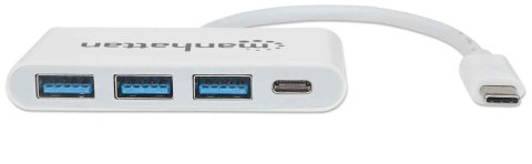 Manhattan 163552 huby i koncentratory USB 3.2 Gen 1 (3.1 Gen 1) Type-C 5000 Mbit/s Biały