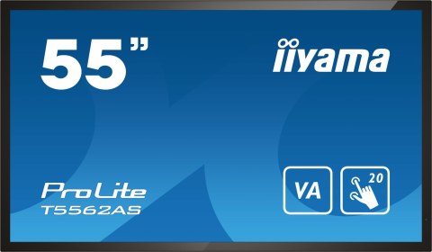 Płaski panel interaktywny Iiyama T5562AS-B1 - 138,7 cm (54,6") - VA - 3840 x 2160 pikseli - 24/7