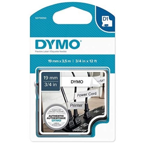 DYMO D1 - Durable Etykiety -Czarno na białym - 19mm x 5.5m