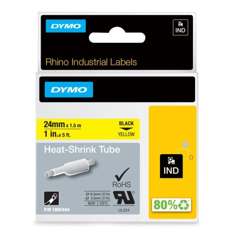 DYMO Przemysłowe Rurki Termokurczliwe - 24mm x 1,5m DYMO Przemysłowe Rurki Termokurczliwe - 24mm x 1,5m