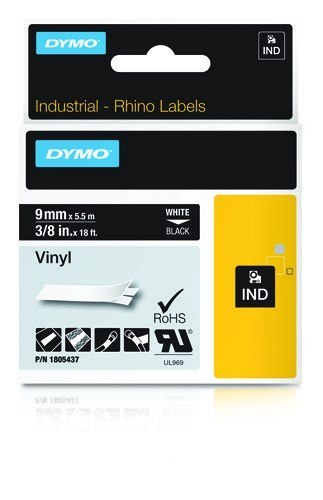 Dymo 1805437 Taśma Winylow 9mmx5,5m biały/czarny Dymo 1805437 Taśma Winylow 9mmx5,5m biały/czarny