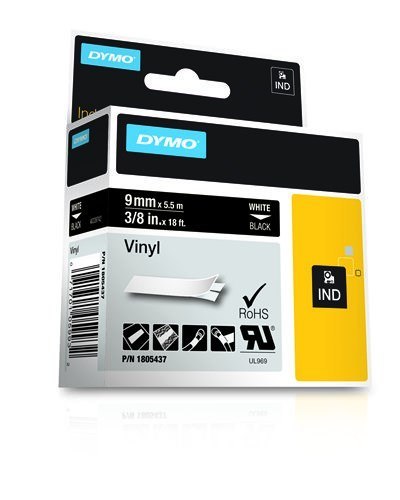 Dymo 1805437 Taśma Winylow 9mmx5,5m biały/czarny Dymo 1805437 Taśma Winylow 9mmx5,5m biały/czarny