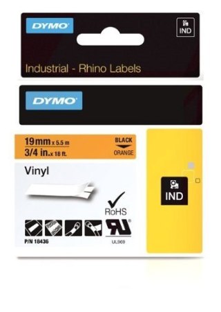 Dymo 18436 Taśma Winylowa 19mm x 5,5m pomarańcz