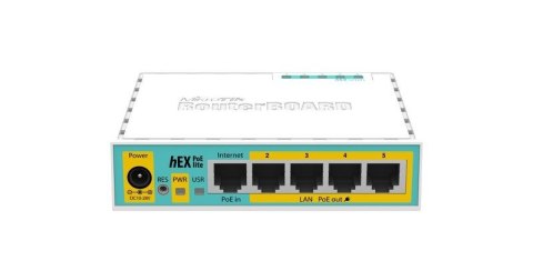 Mikrotik hEX PoE lite ruter Fast Ethernet Biały Mikrotik hEX PoE lite ruter Fast Ethernet Biały