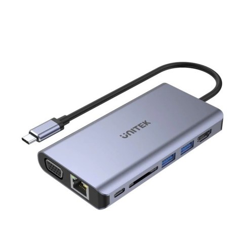 UNITEK HUB USB-C 8W1 USB-C 3.1, PD 100W, D1019B UNITEK HUB USB-C 8W1 USB-C 3.1, PD 100W, D1019B