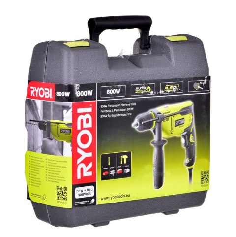 Wiertarka udarowa 800W, walizka RYOBI