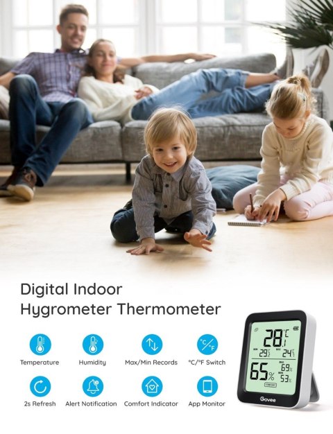 Govee H5075; Termometr i higrometr; Bluetooth, wyświetlacz Govee H5075; Termometr i higrometr; Bluetooth, wyświetlacz