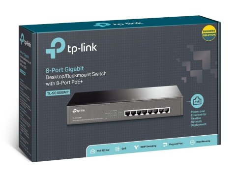 TP-Link TL-SG1008MP Nie zarządzany Gigabit Ethernet (10/100/1000) Obsługa PoE 1U Czarny TP-Link TL-SG1008MP Nie zarządzany Gigabit Ethernet (10/100/1000) Obsługa PoE 1U Czarny